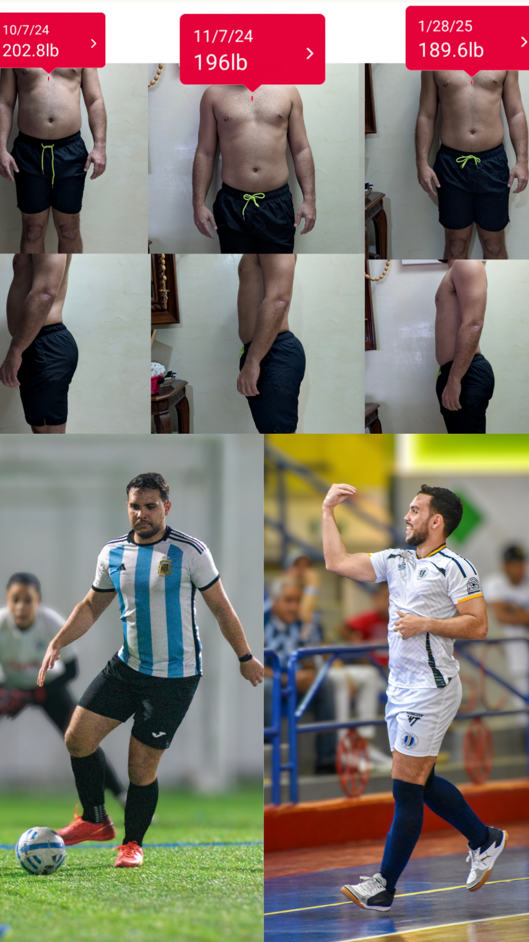 Mi caso personal: progreso de peso + retorno al fútbol